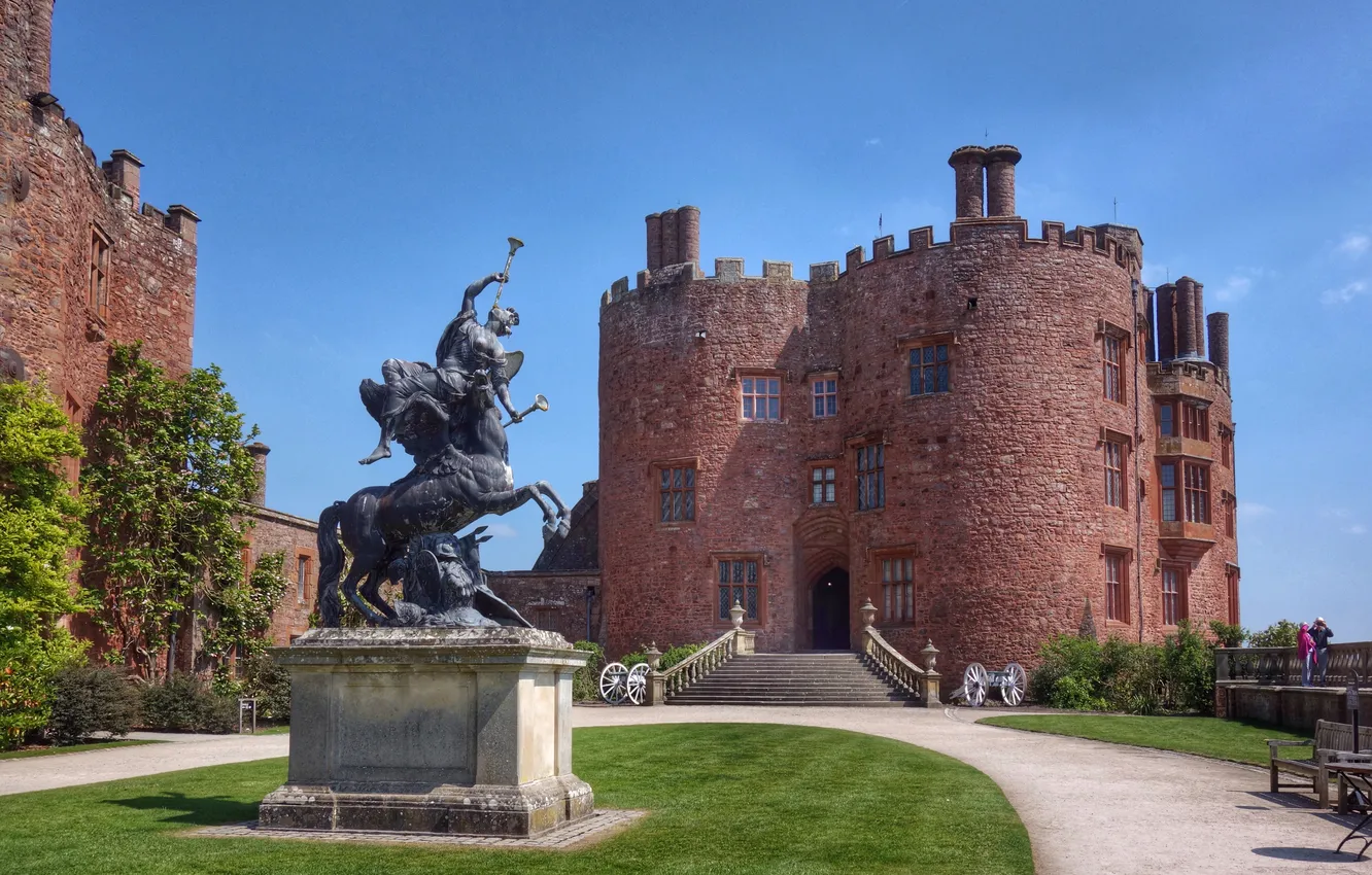 Photo wallpaper castle, lawn, monument, UK, Powis Castle