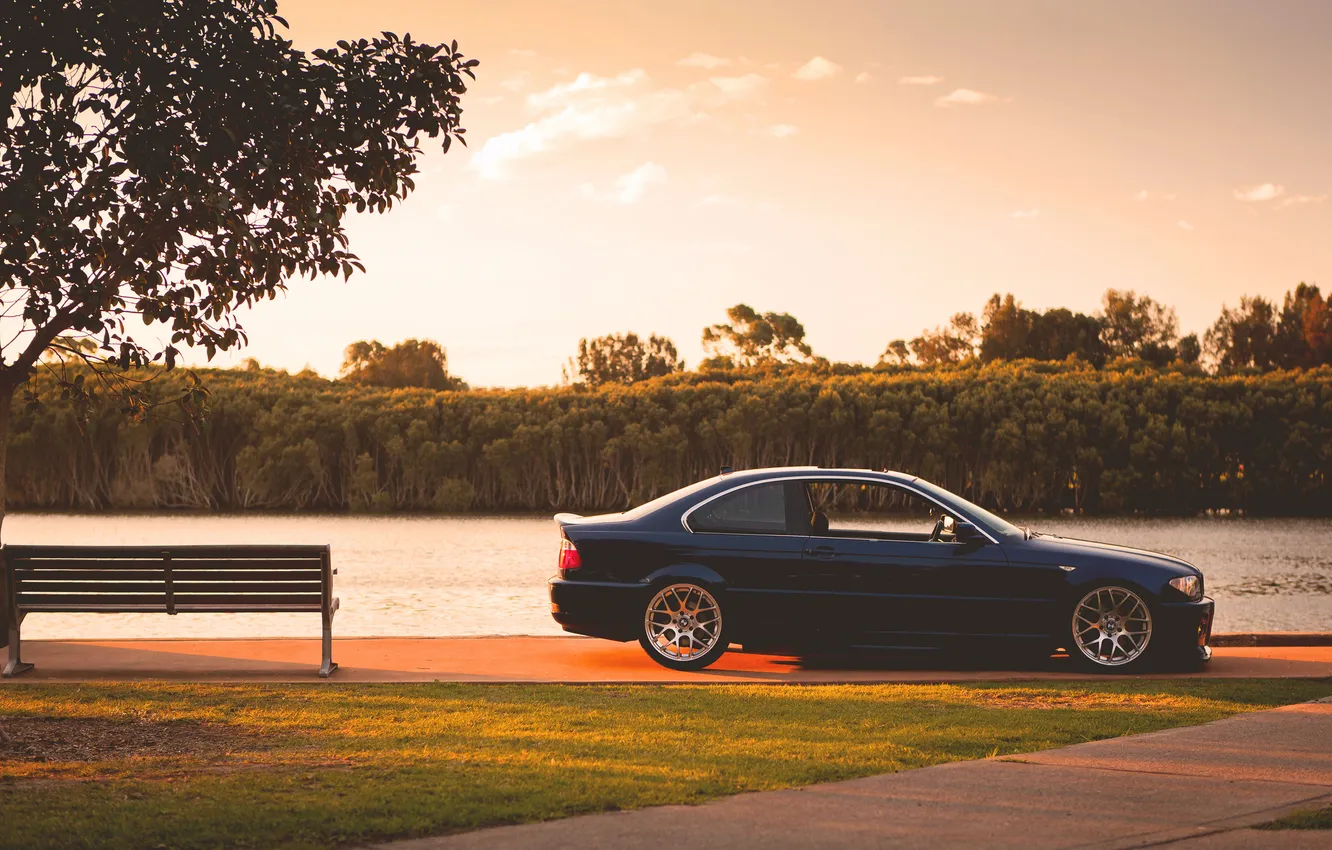 Photo wallpaper blue, BMW, BMW, blue, E46