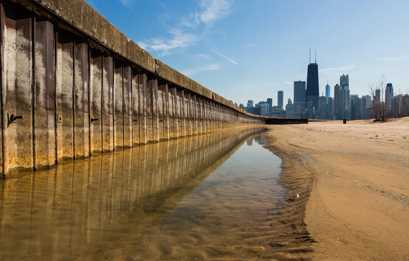 Photo wallpaper USA, Chicago, North Avenue Pier