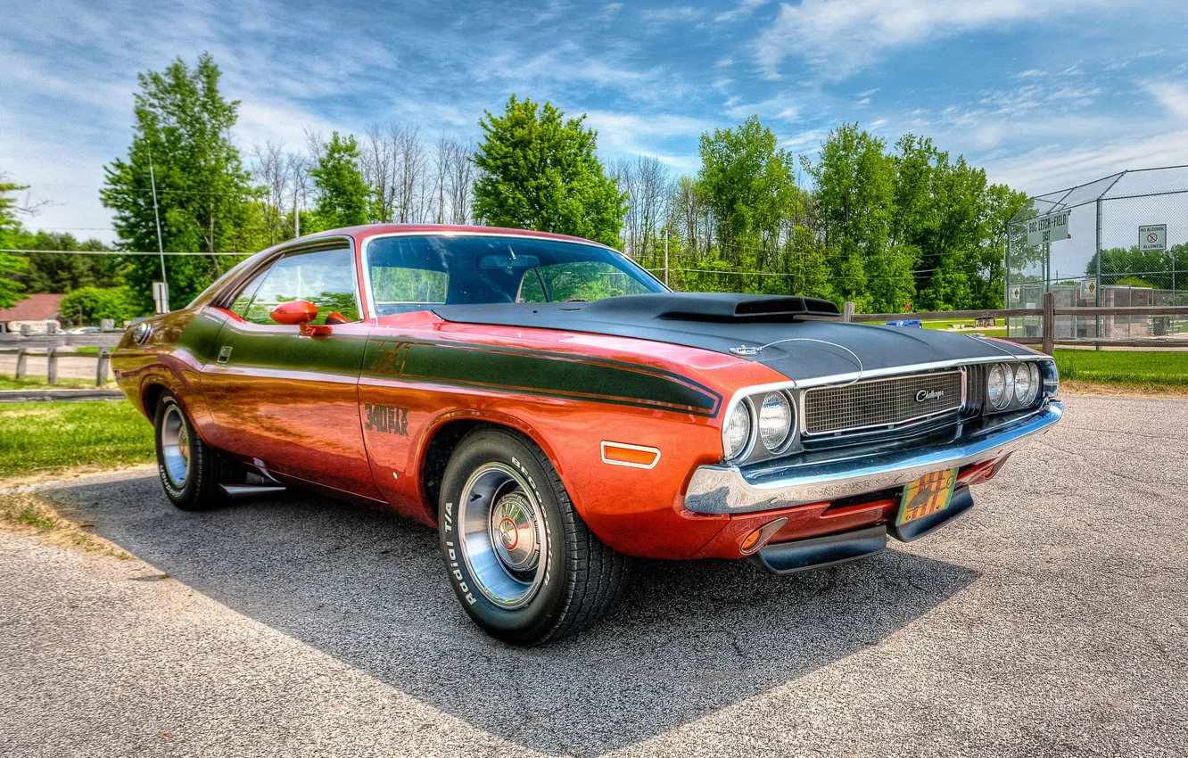 Photo wallpaper HDR, Dodge Challenger, 1970, the front, Dodge Chelenzher