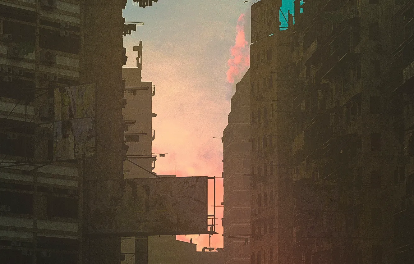 Photo wallpaper city, the city, rendering, building, art, by Gilbert Nathaniel Salim, Kowloon 2020, Gilbert Nathaniel Salim