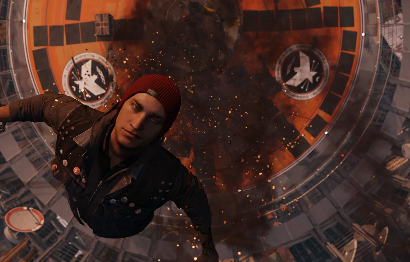 Photo wallpaper Smoke, Hat, The rise, Delsin Rowe, Delsin Rowe, Infamous Second Son