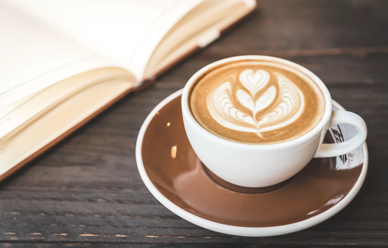 Photo wallpaper pattern, coffee, Cup, coffee beans, latte