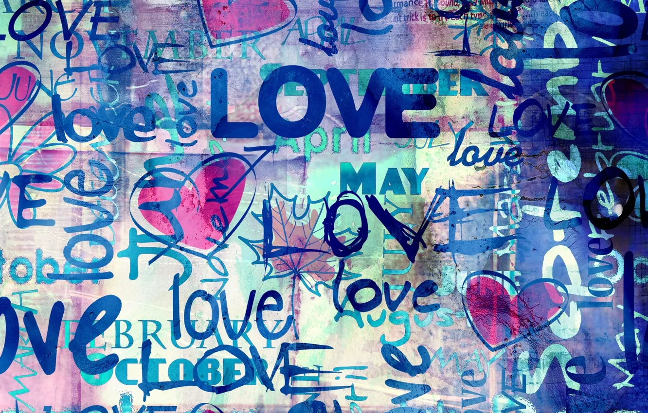 Photo wallpaper Love, grafiti, may