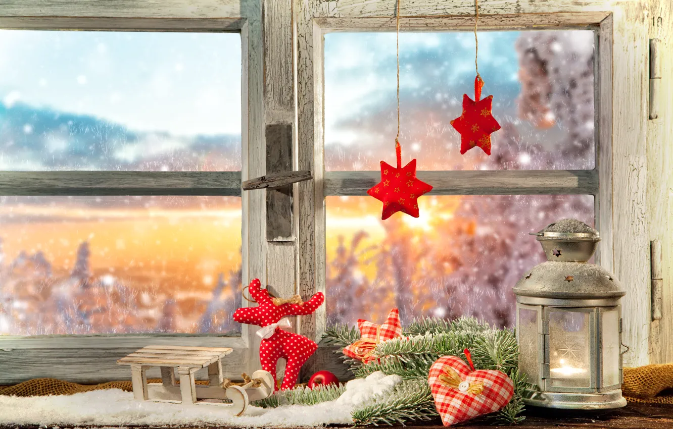 Photo wallpaper decoration, window, lights, the scenery