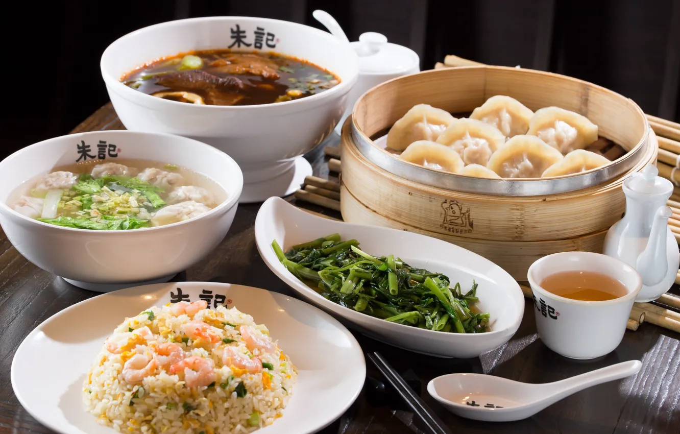 Photo wallpaper dish, serving, Asian cuisine