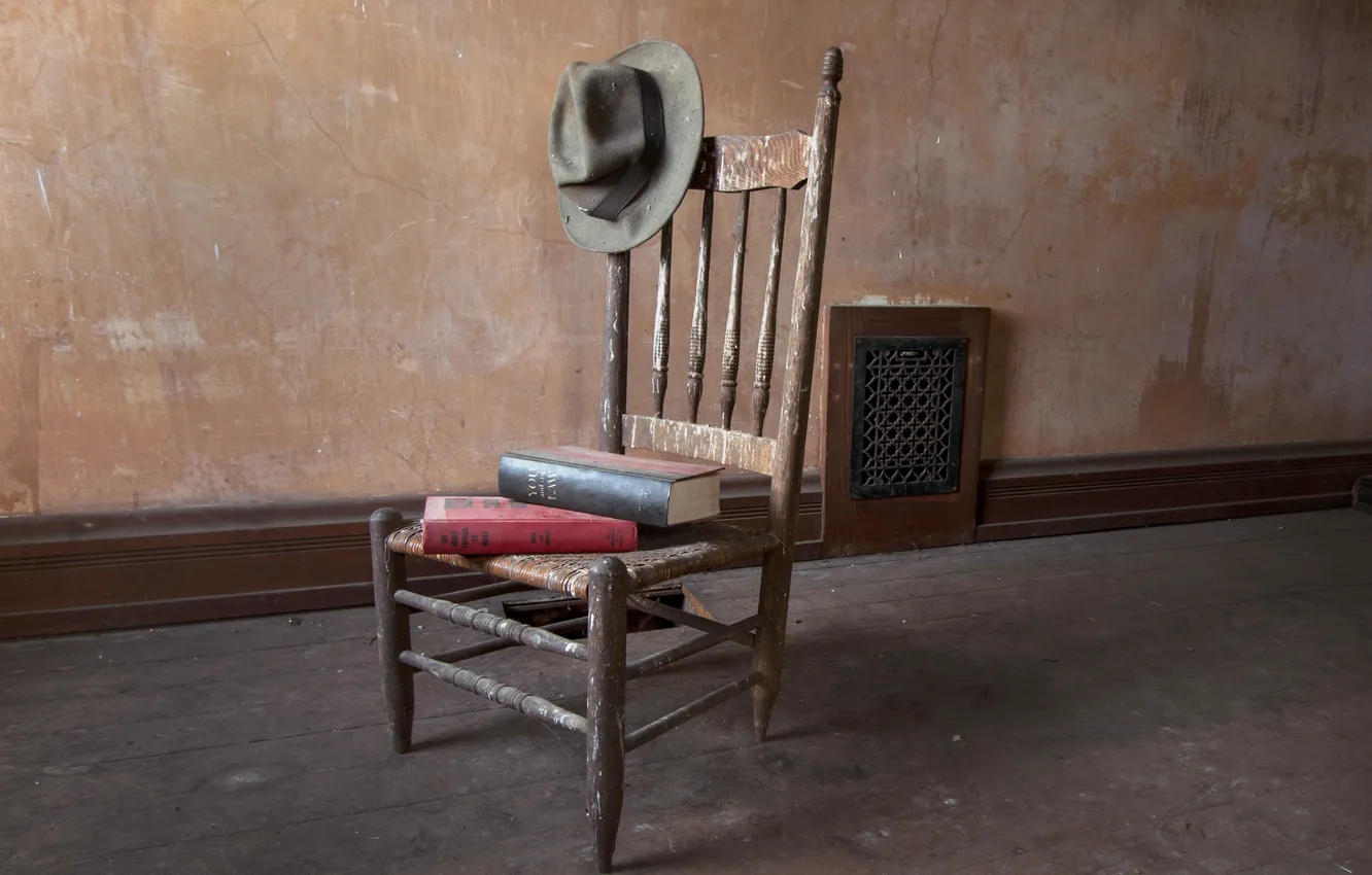 Photo wallpaper hat, chair, book