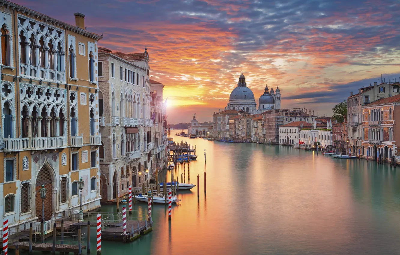 Photo wallpaper dawn, home, morning, Italy, Venice, Cathedral, channel