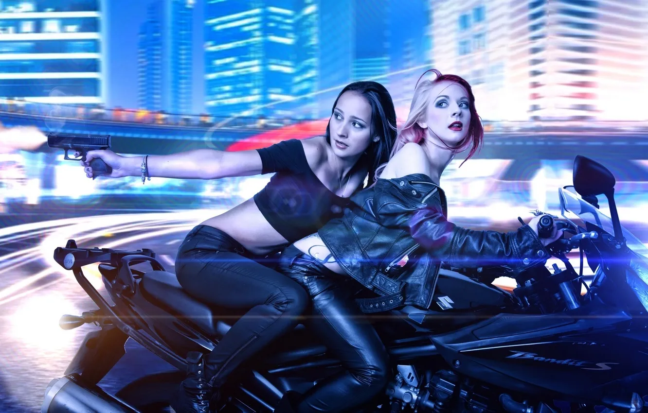 Photo wallpaper gun, motorcycle, Jolly, Lisa Jane Ralph