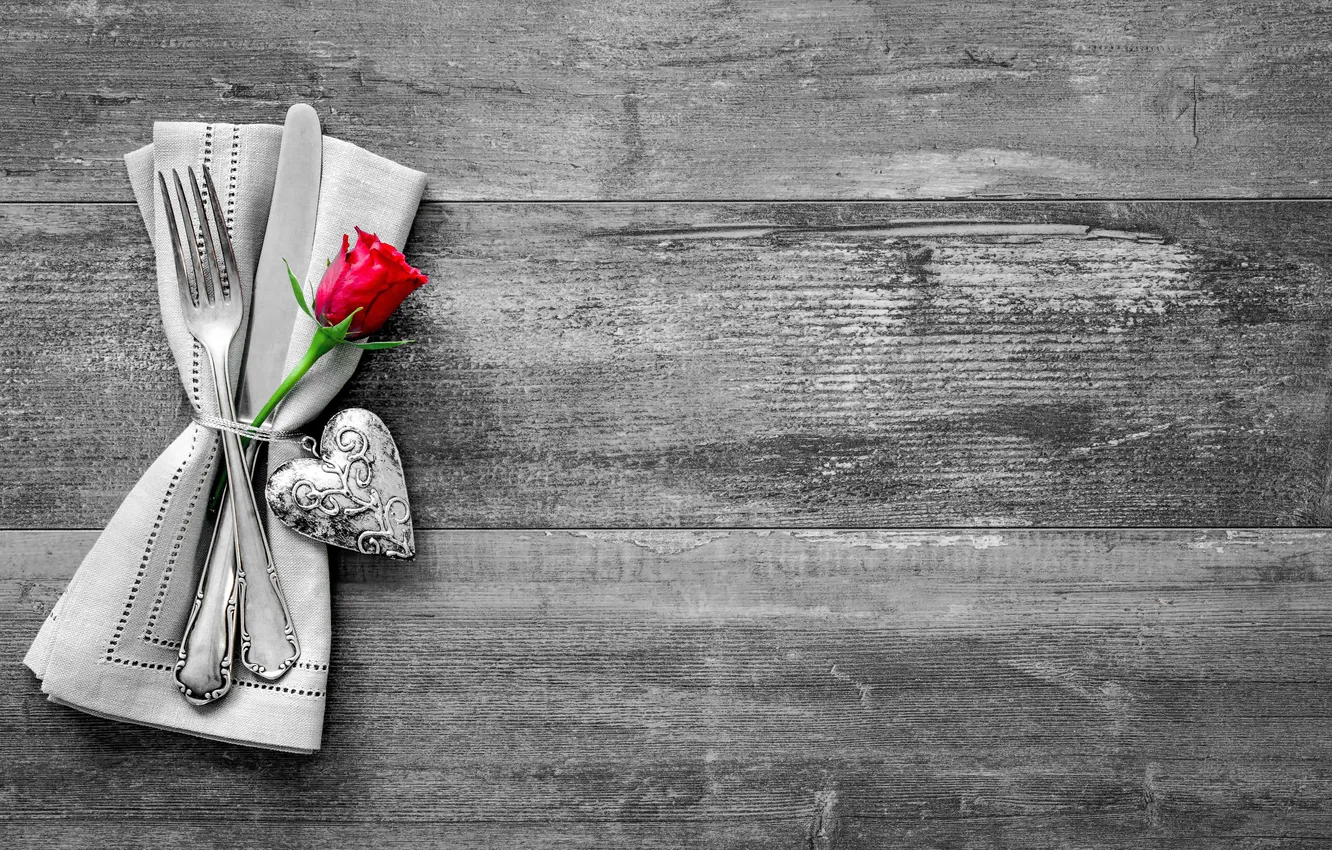 Photo wallpaper love, heart, love, rose, heart, wood, romantic