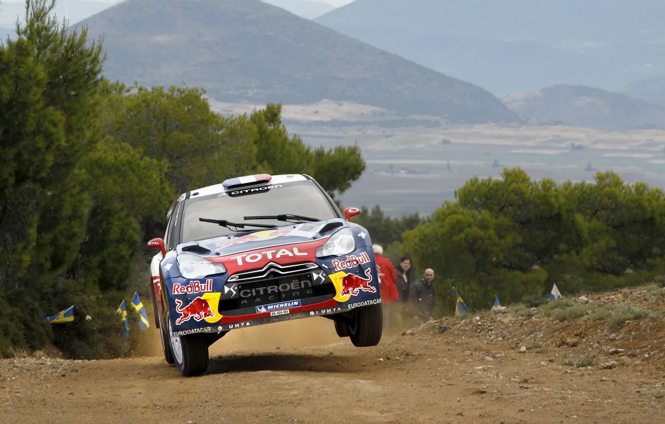 Photo wallpaper Turn, Race, Citroen, Citroen, Red Bull, DS3, WRC, Rally