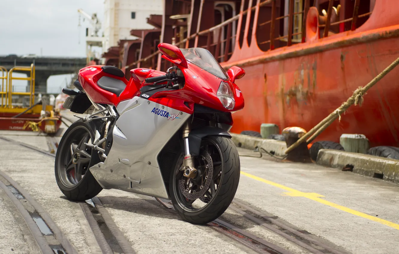 Photo wallpaper red, motorcycle, red, Supersport, MV Agusta, MV Agusta
