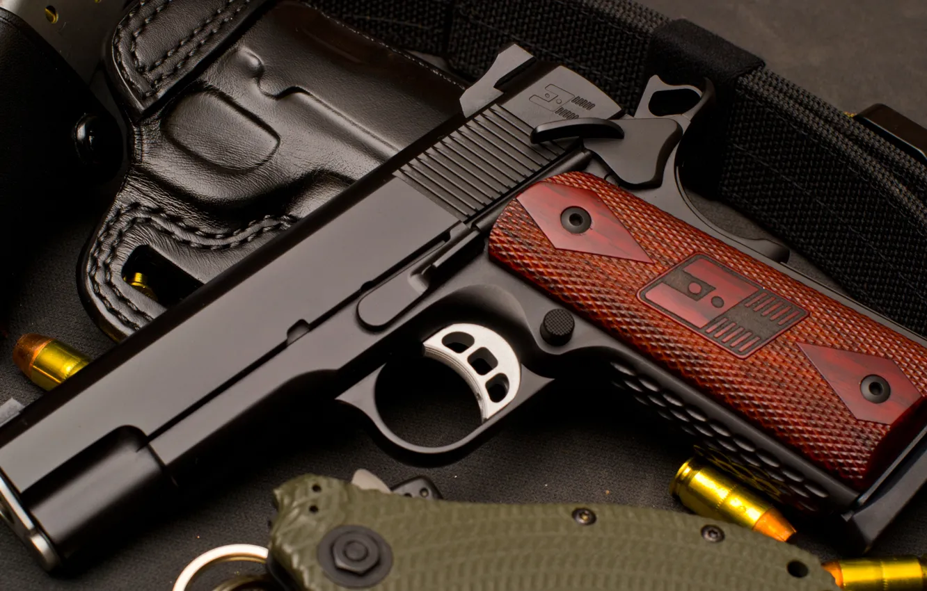 Photo wallpaper gun, weapons, cartridges, 1911, Nighthawk, ranger Belt, Heinie, Gun Gallery
