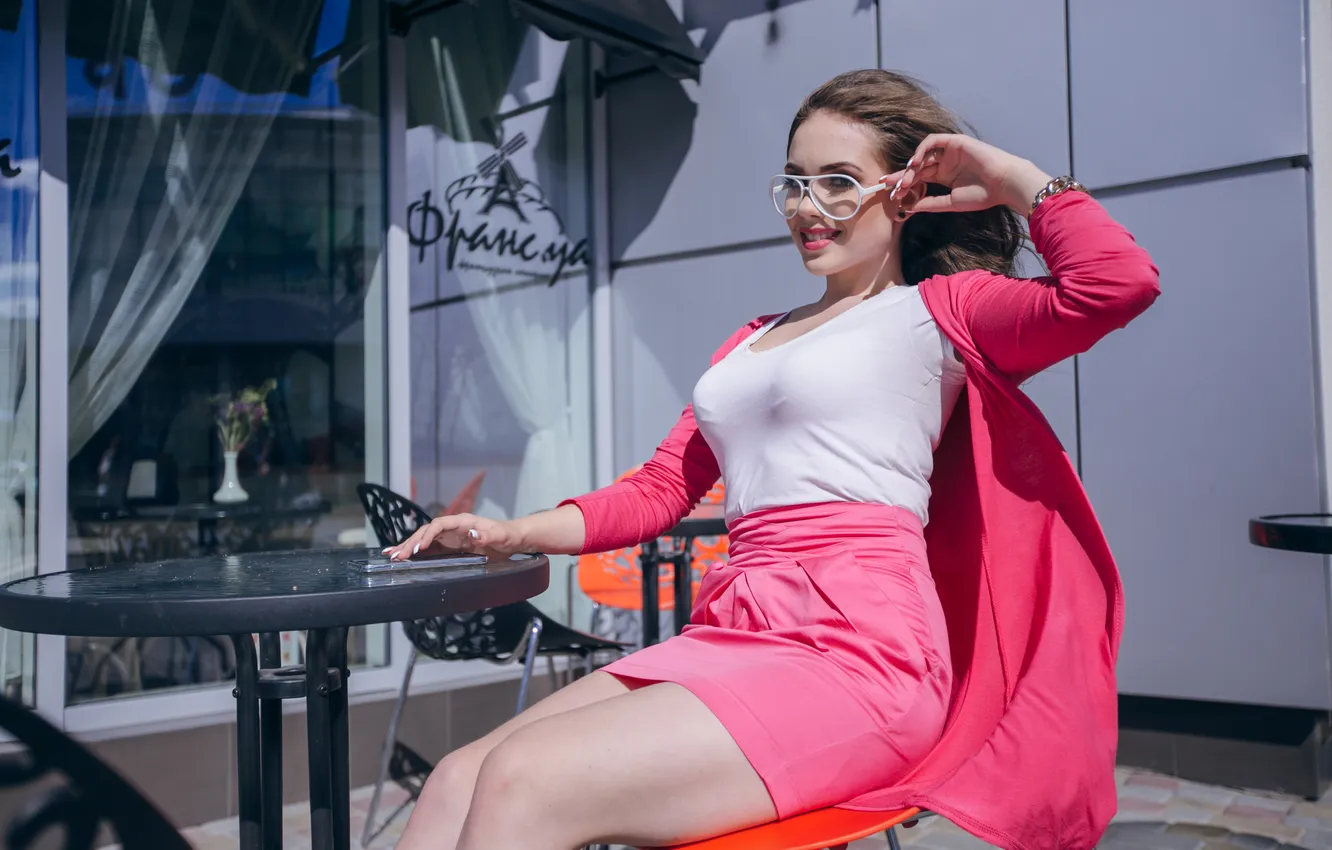 Photo wallpaper girl, sexy, shorts, woman, young, model, high heels, skirt