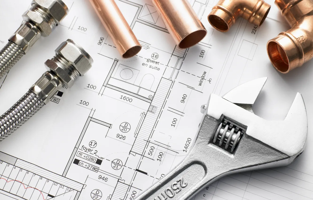 Photo wallpaper metal, architecture, bronze, construction, engineering, pipes, hand tool