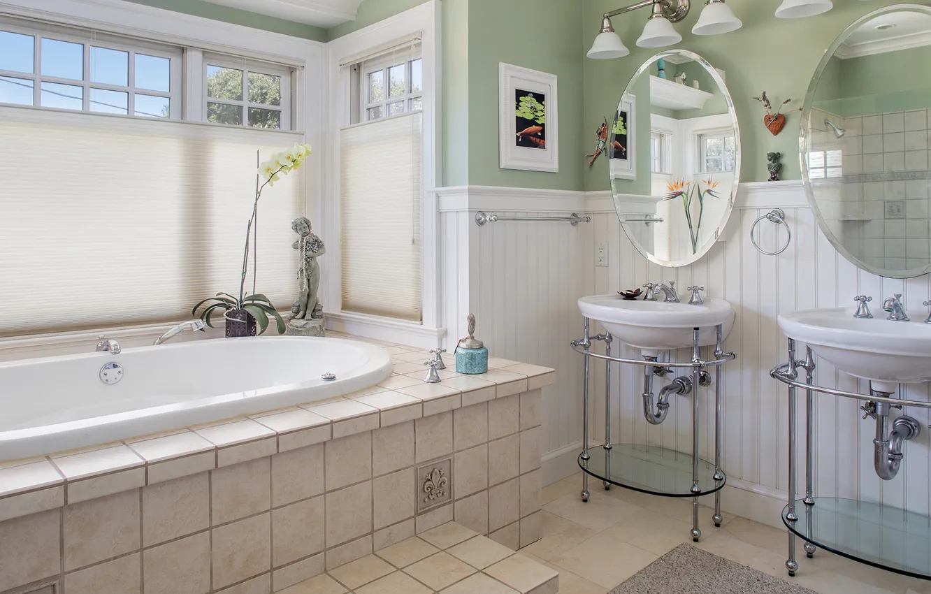 Photo wallpaper bath, interior, home, bathroom