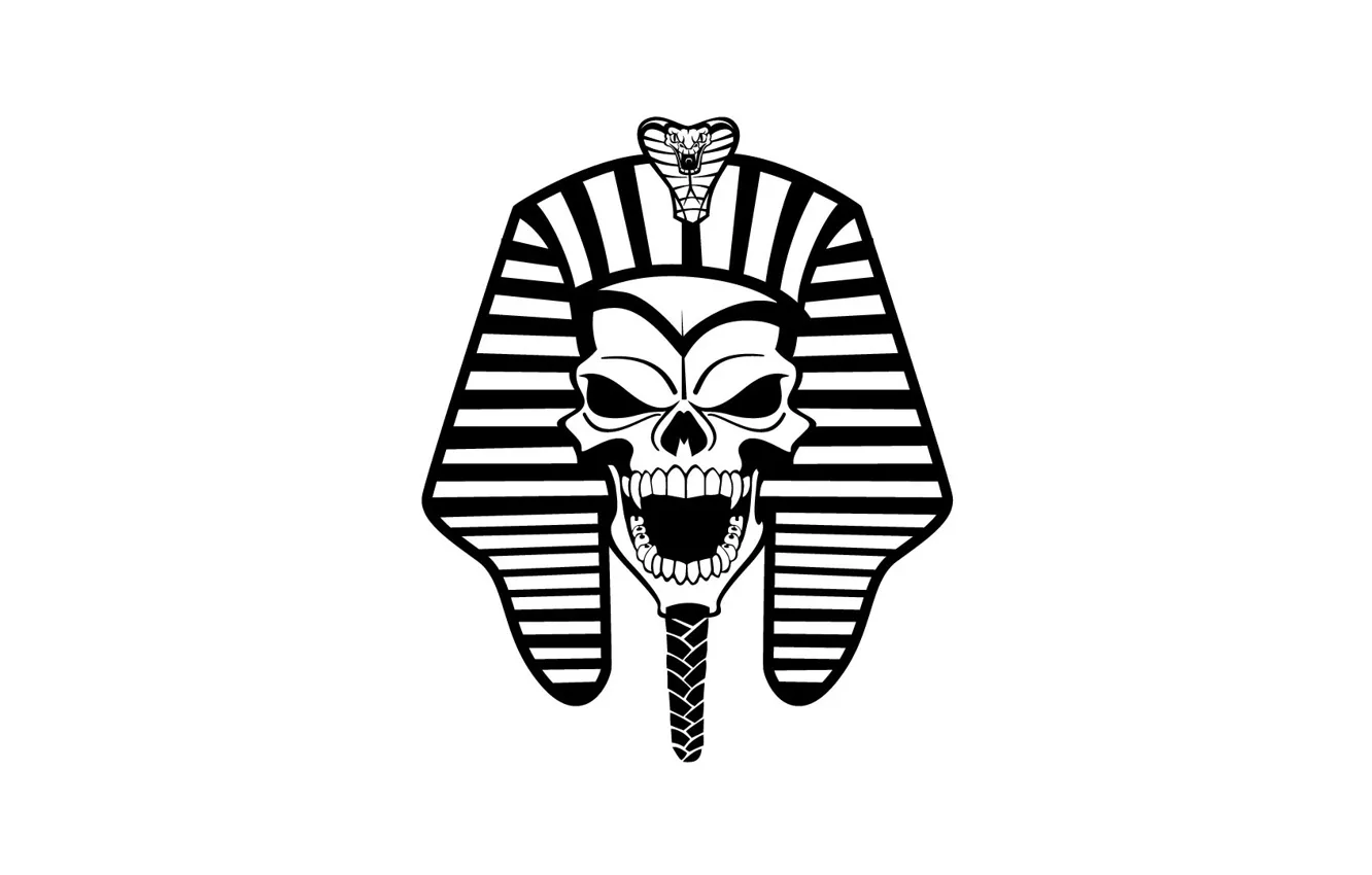Photo wallpaper style, skull, Pharaoh, grin