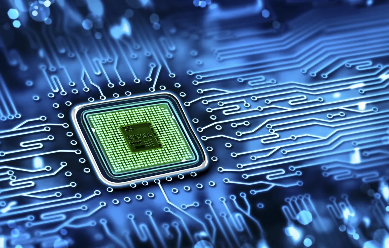 Photo wallpaper hi-tech, chip, processor