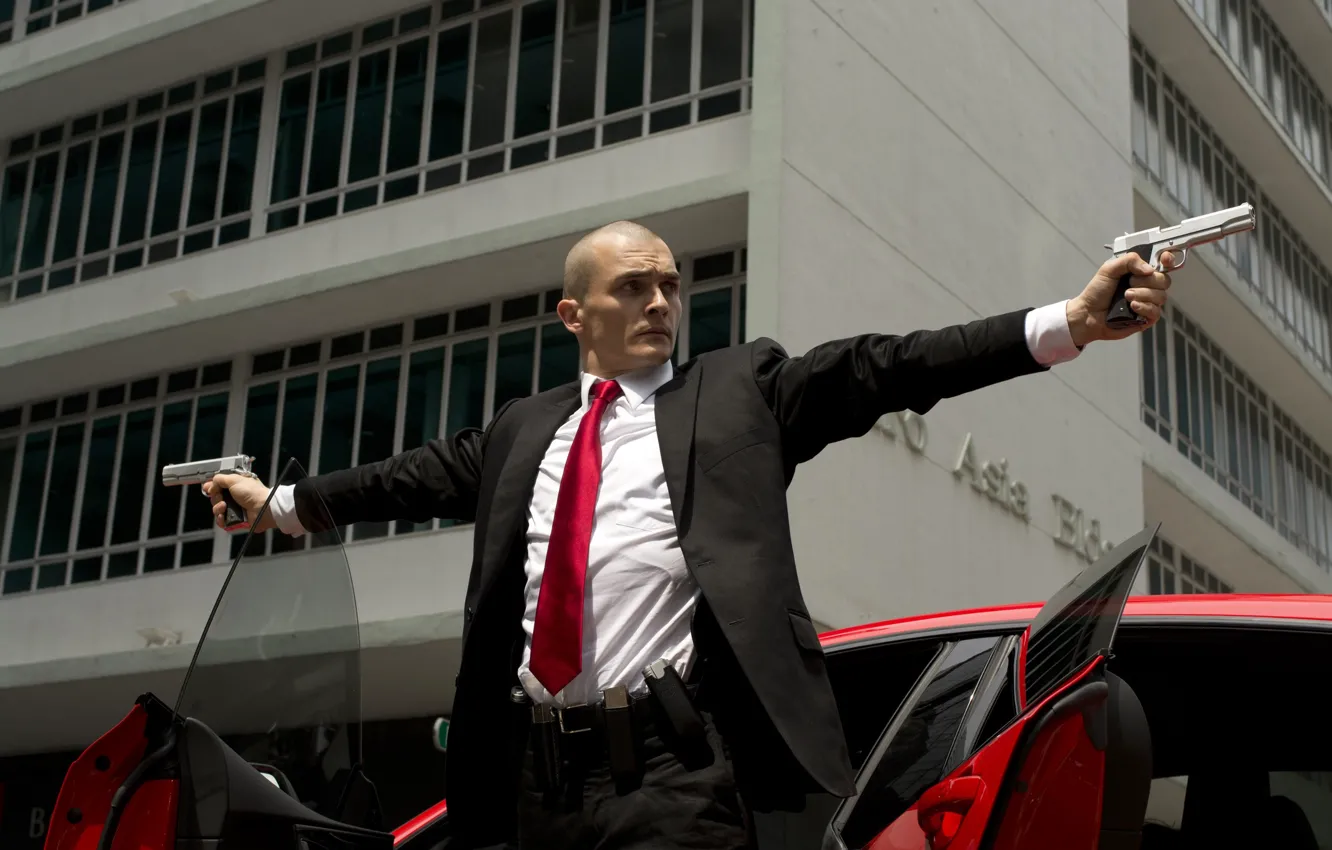 Photo wallpaper gun, costume, killer, killer, clip, Agent 47, Hitman, Rupert Friend