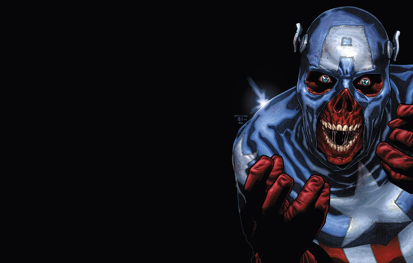 Photo wallpaper zombies, Marvel, Captain America, suit