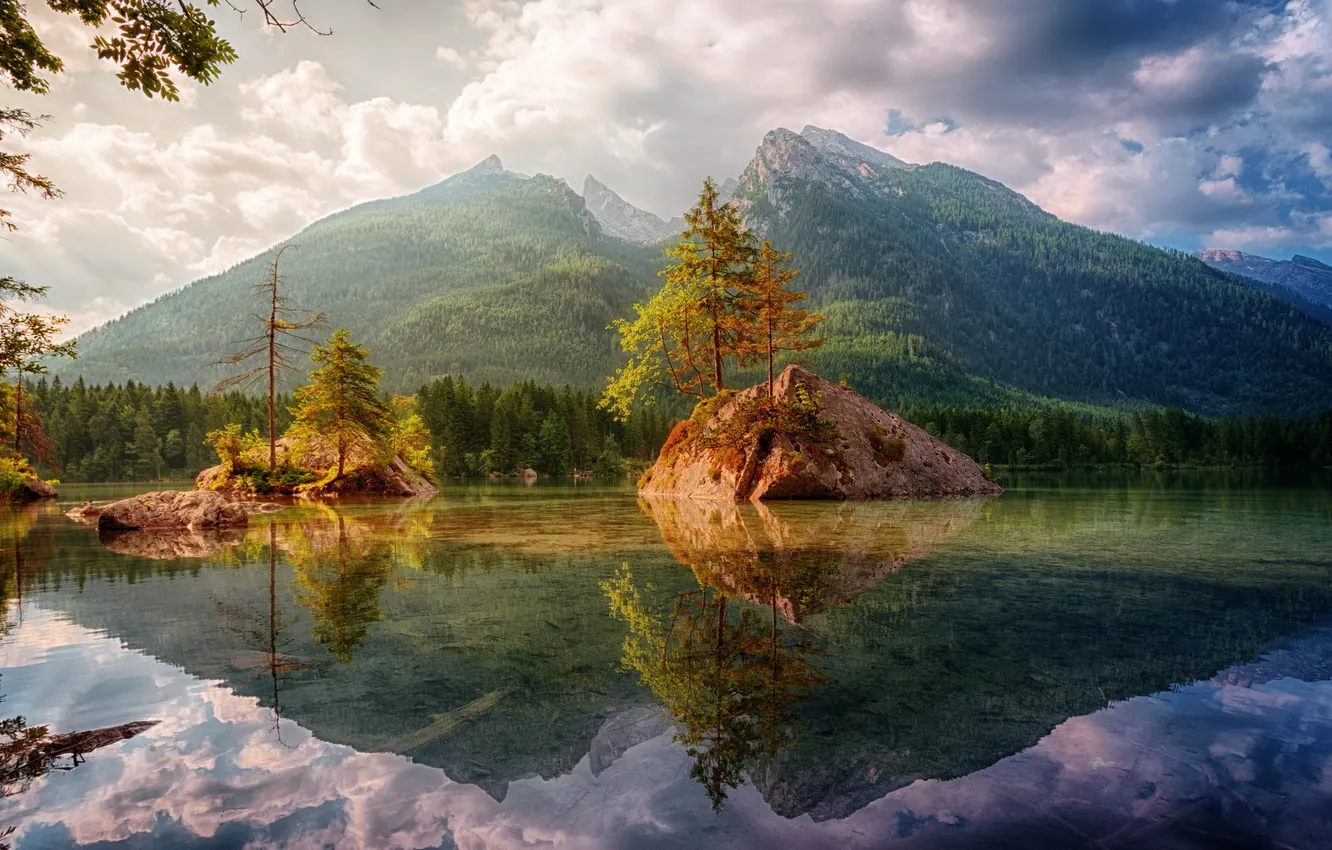 Photo wallpaper landscape, nature, mountain, lake