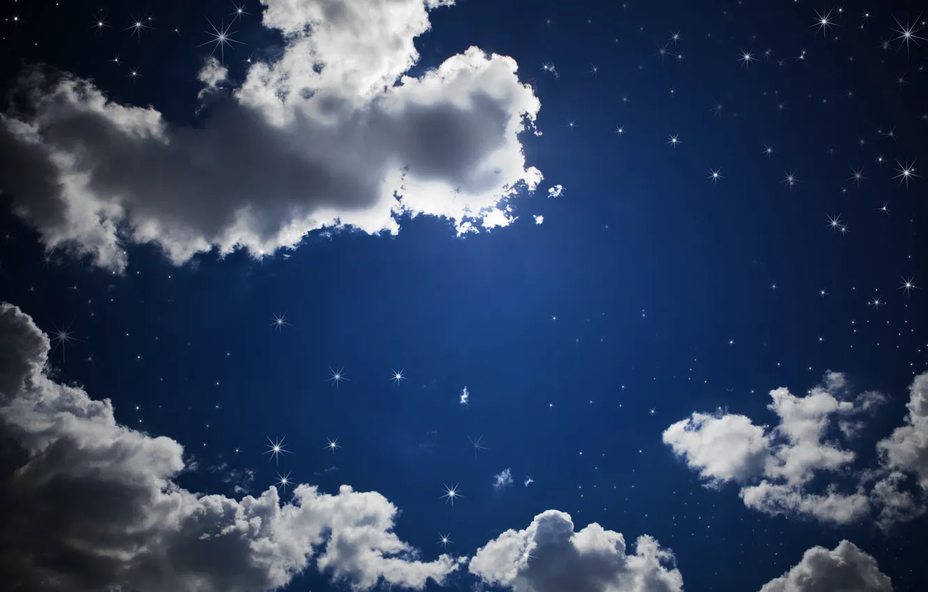 Photo wallpaper the sky, space, landscape, nature, calm, cloud. stars