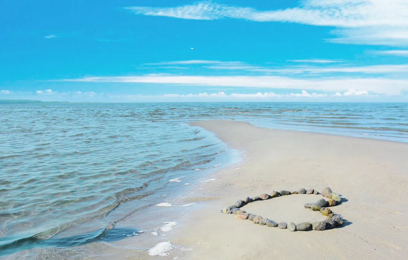 Photo wallpaper love, beach, sea, coast, water, sun, beauty, sand