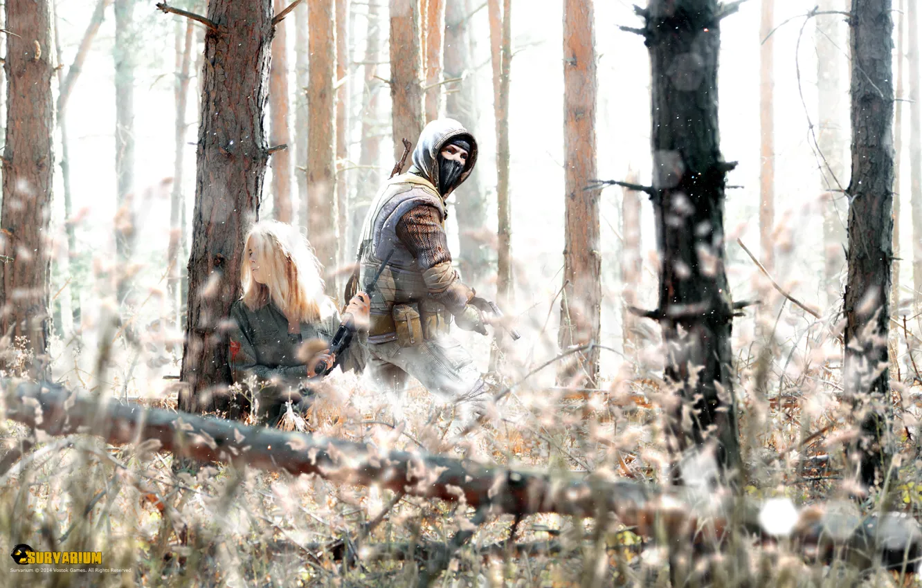 Photo wallpaper forest, girl, ambush, hobo, Survarium, Vostok Games