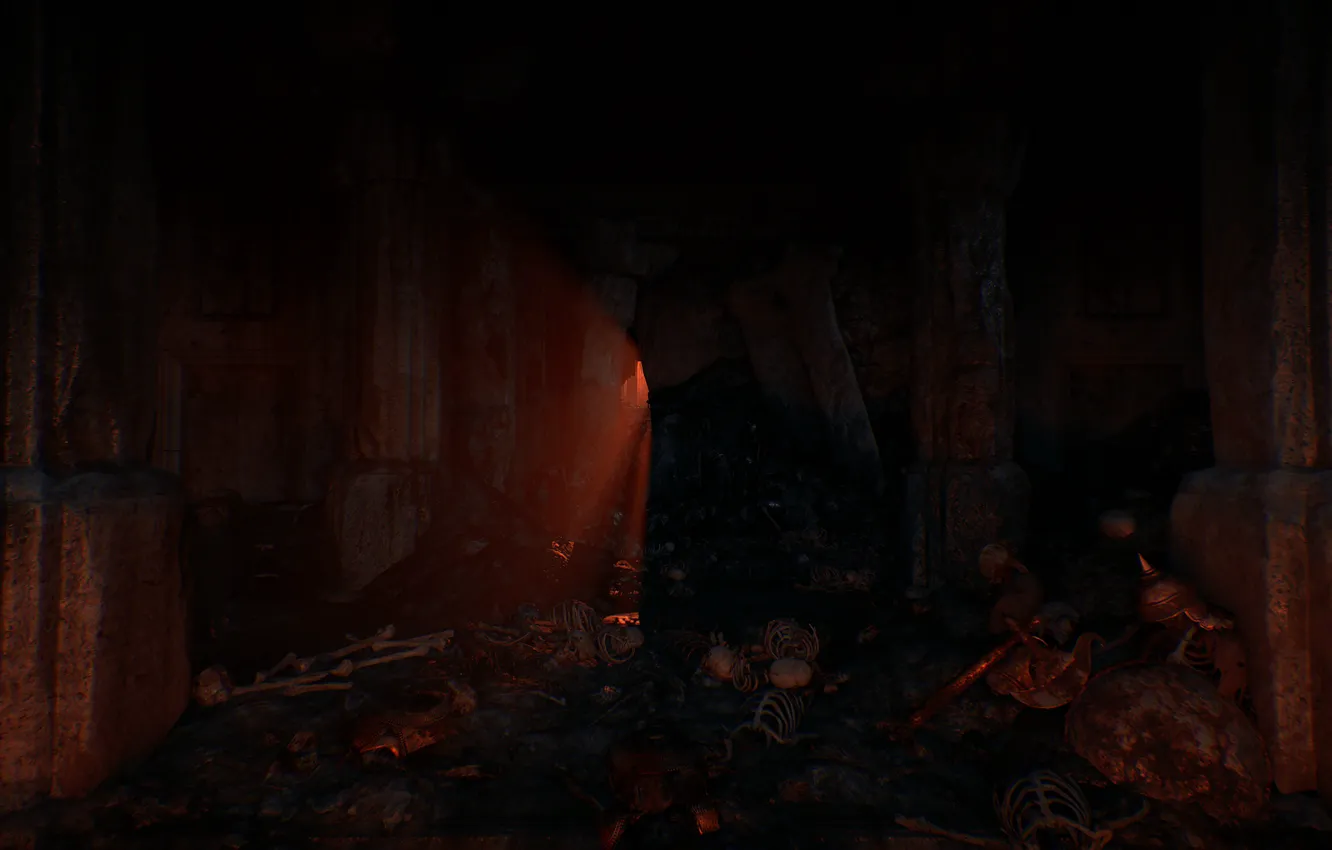 Photo wallpaper light, Uncharted, skeleton, Uncharted: The Lost Legacy