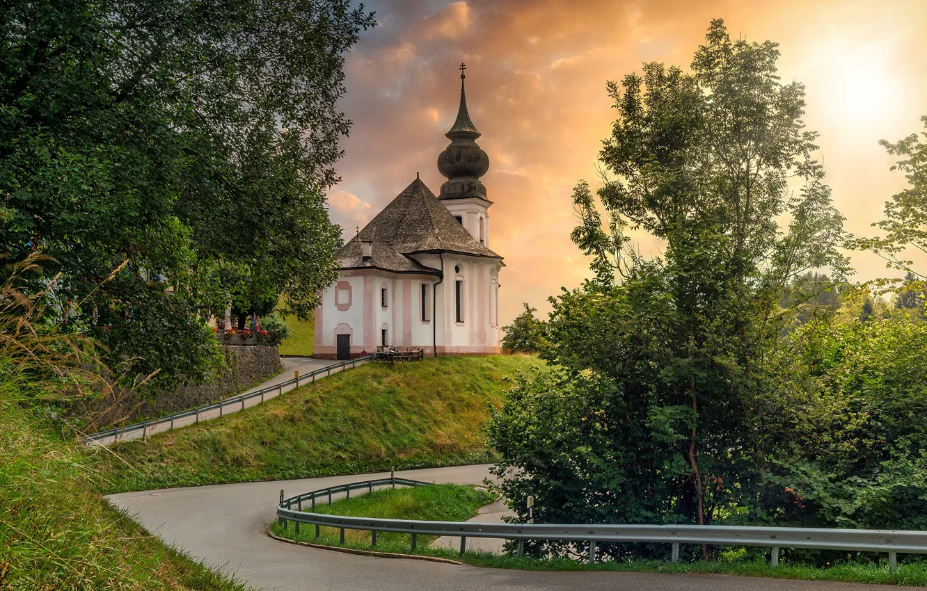Photo wallpaper summer, nature, Germany, temple, Germany, Berchtesgaden