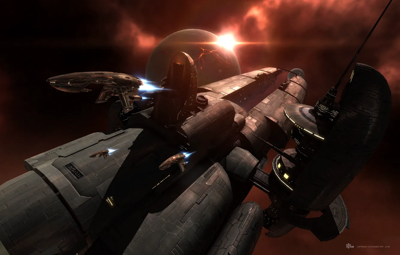 Photo wallpaper space, planet, station, space, spaceship, station, eve online, space ship
