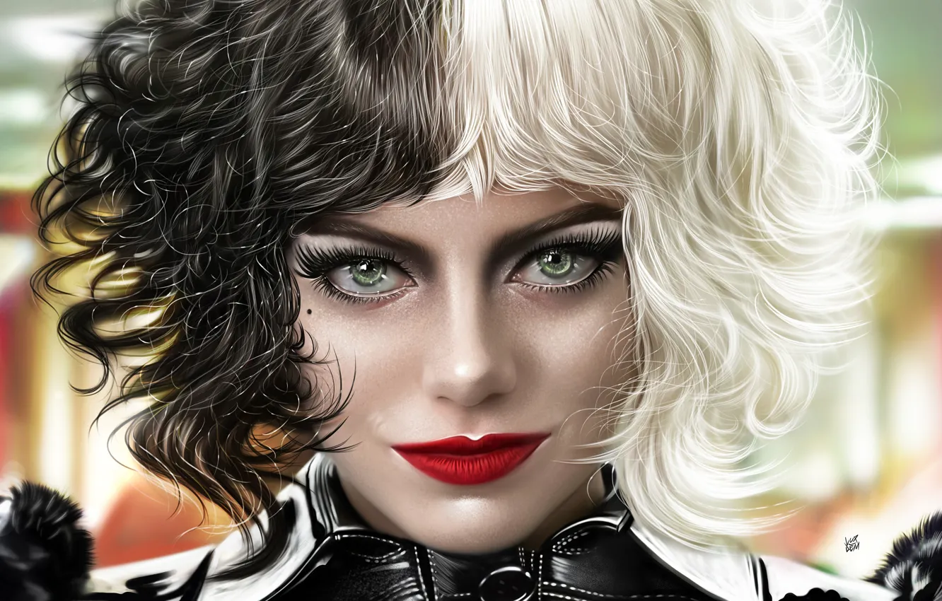 Photo wallpaper portrait, art, Disney, Emma Stone, Emma Stone, Yaşar Vurdem, Cruella, Cruella