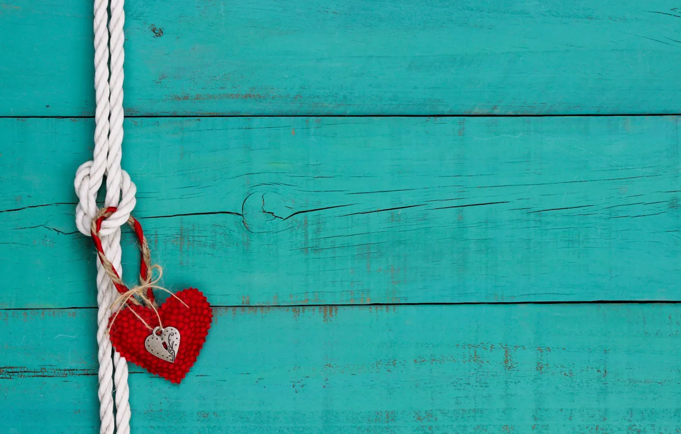 Photo wallpaper love, heart, wood, romantic