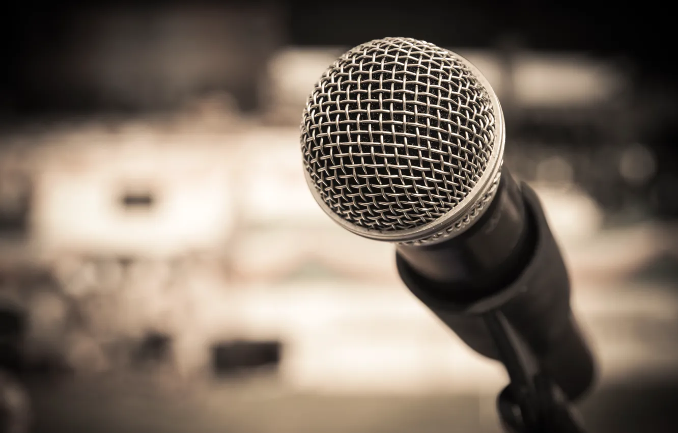 Photo wallpaper metal, studio, microphone