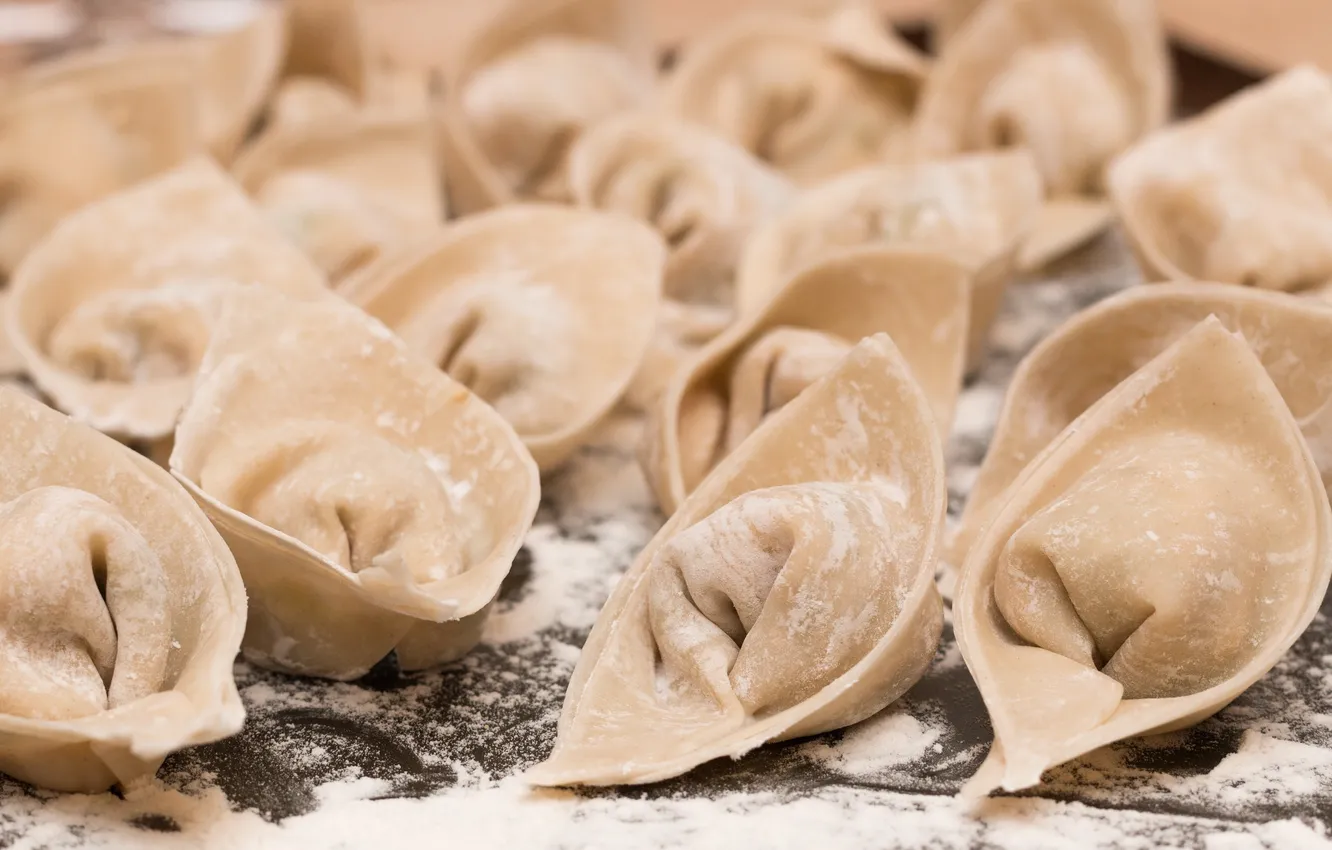Photo wallpaper macro, food, Ready to Cook, Wontons