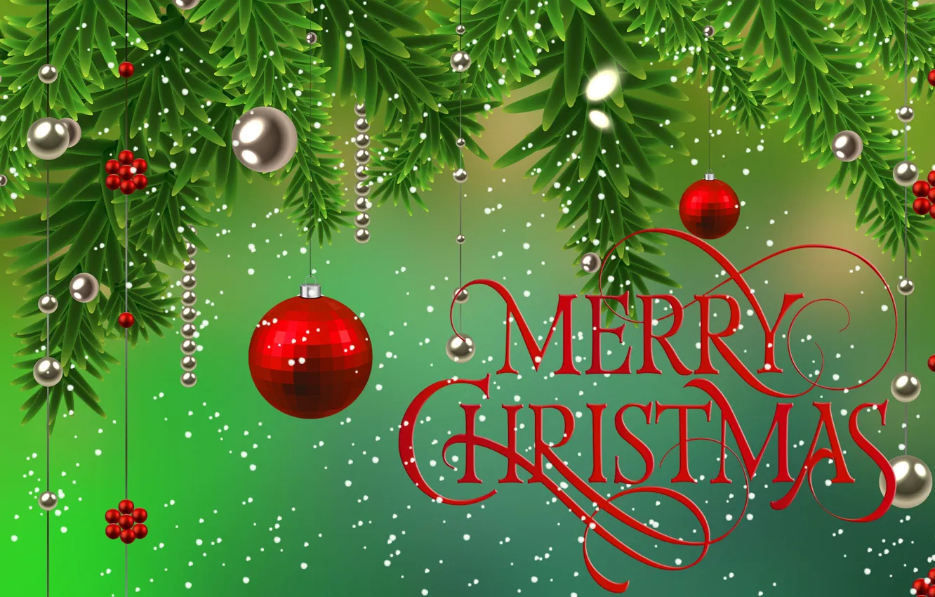 Photo wallpaper Graphics, Bombki, Twigs