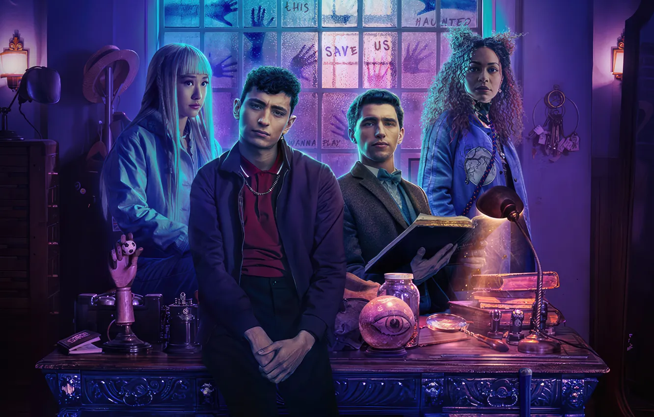 Photo wallpaper girl, window, the series, guy, office, 2024, Dead Boy Detectives