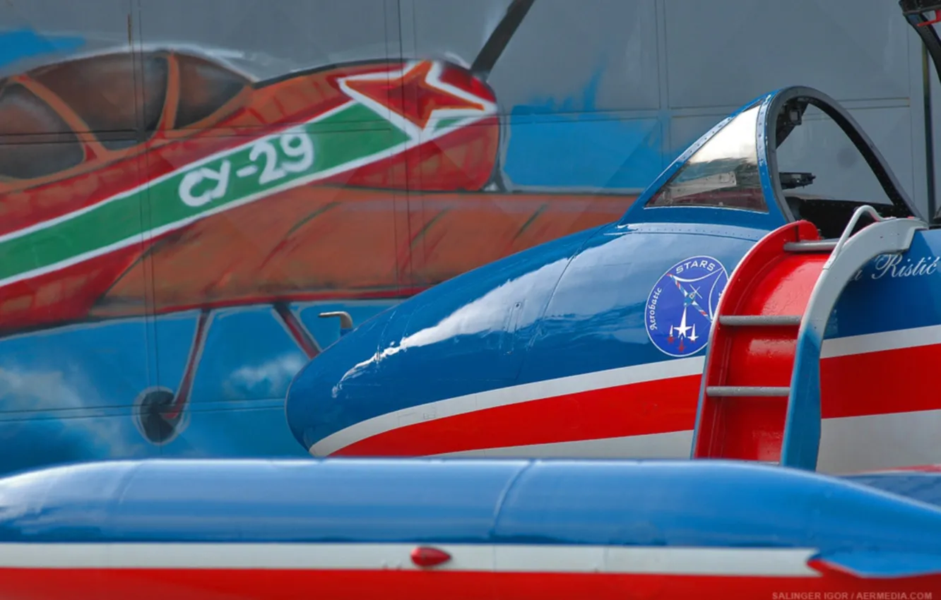 Photo wallpaper stars, jet, Serbia, Galeb G, aerobatic team