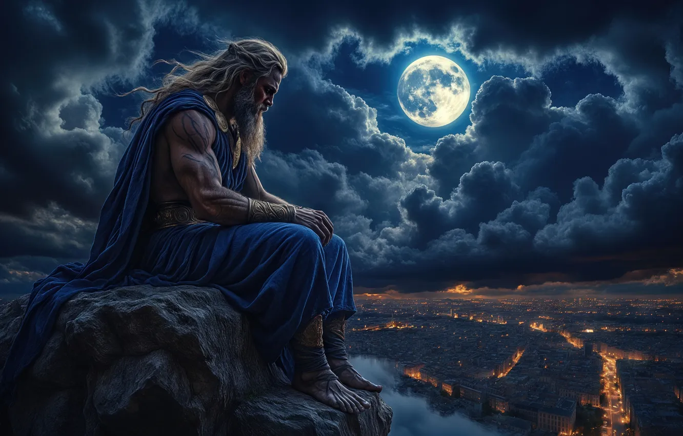 Photo wallpaper fantasy, man, god