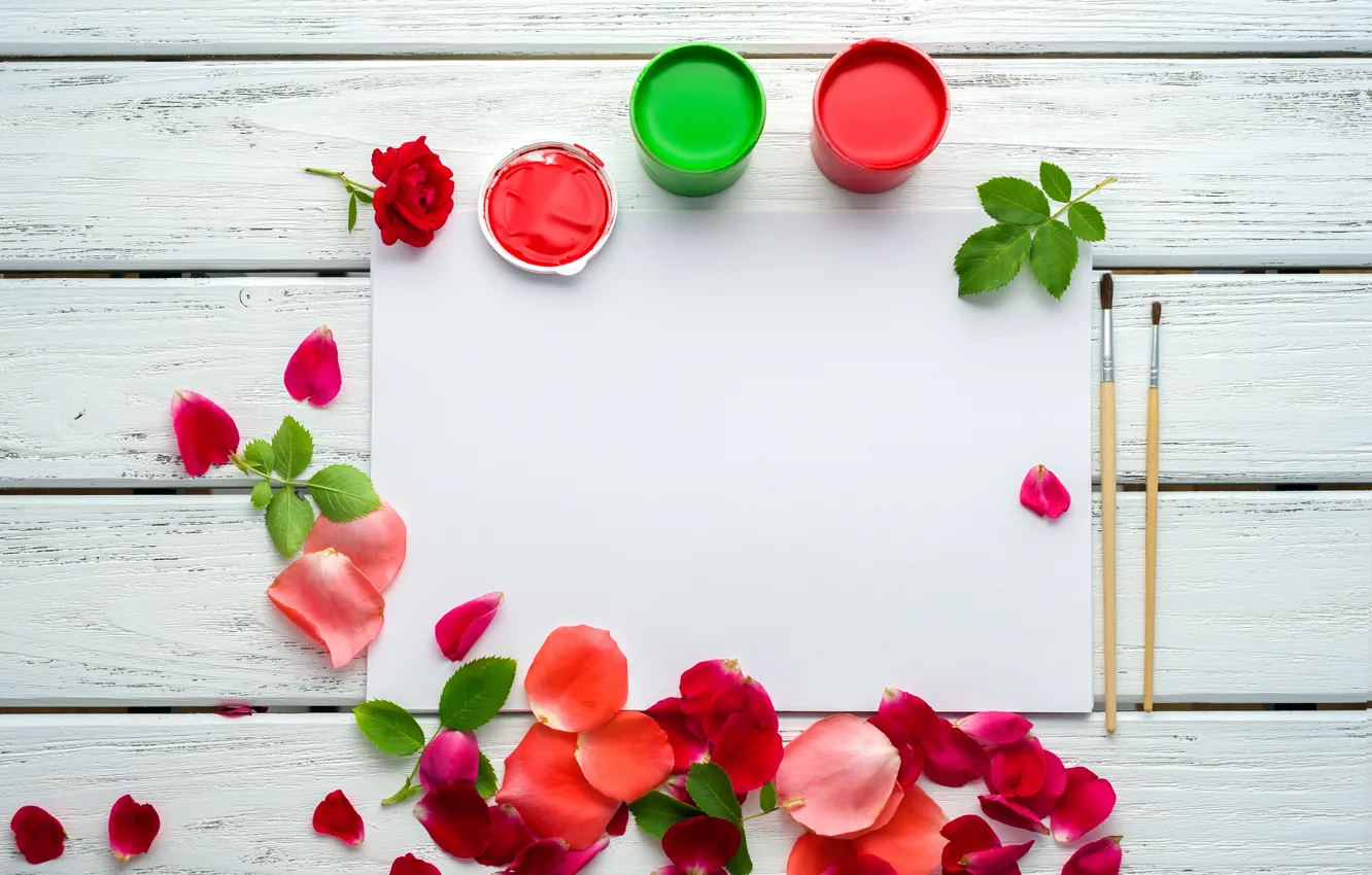 Photo wallpaper paint, roses, petals, pink, flowers, roses, pink roses