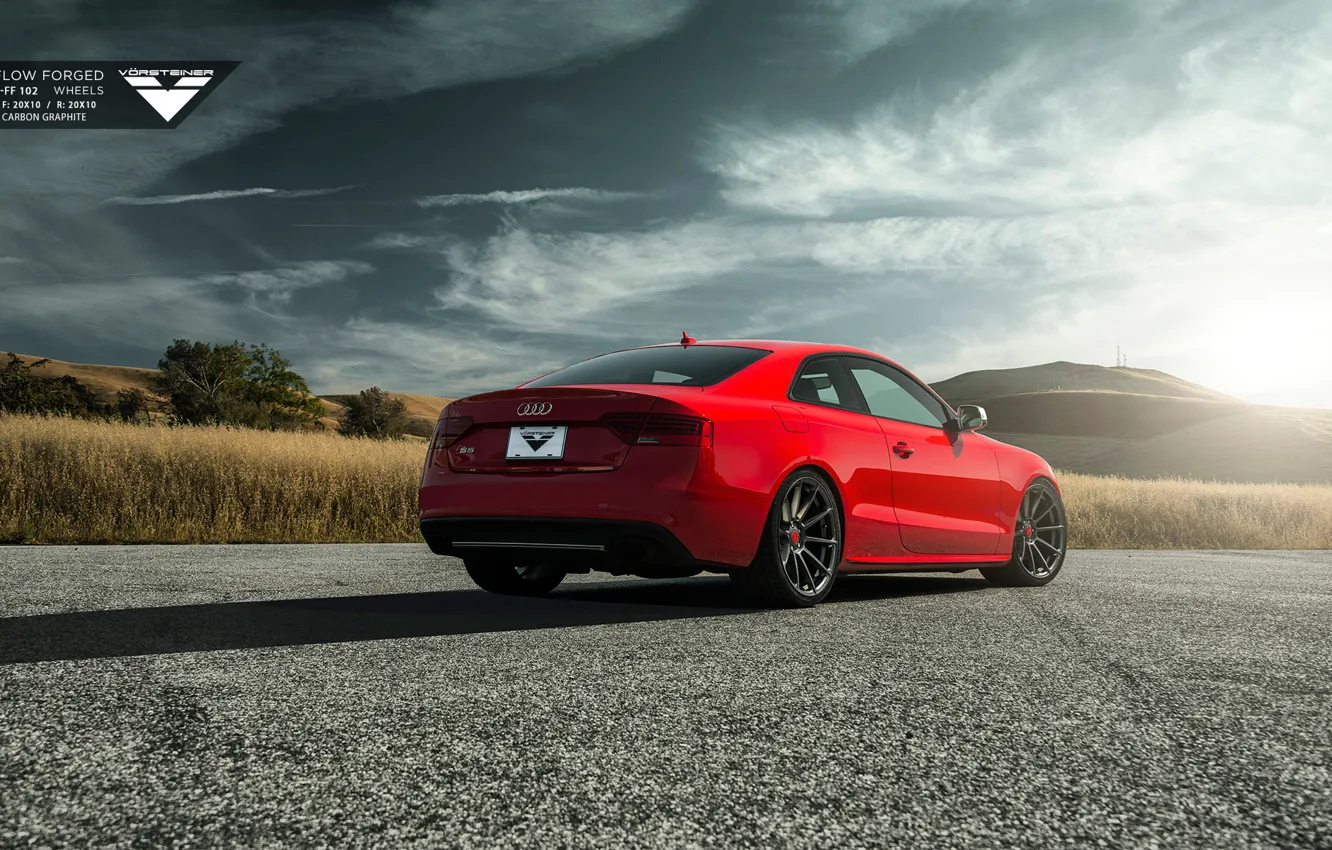 Photo wallpaper Audi, red, Vorsteiner, tuning, Audi S5, 2015, Audi Cars, Audi Tuning