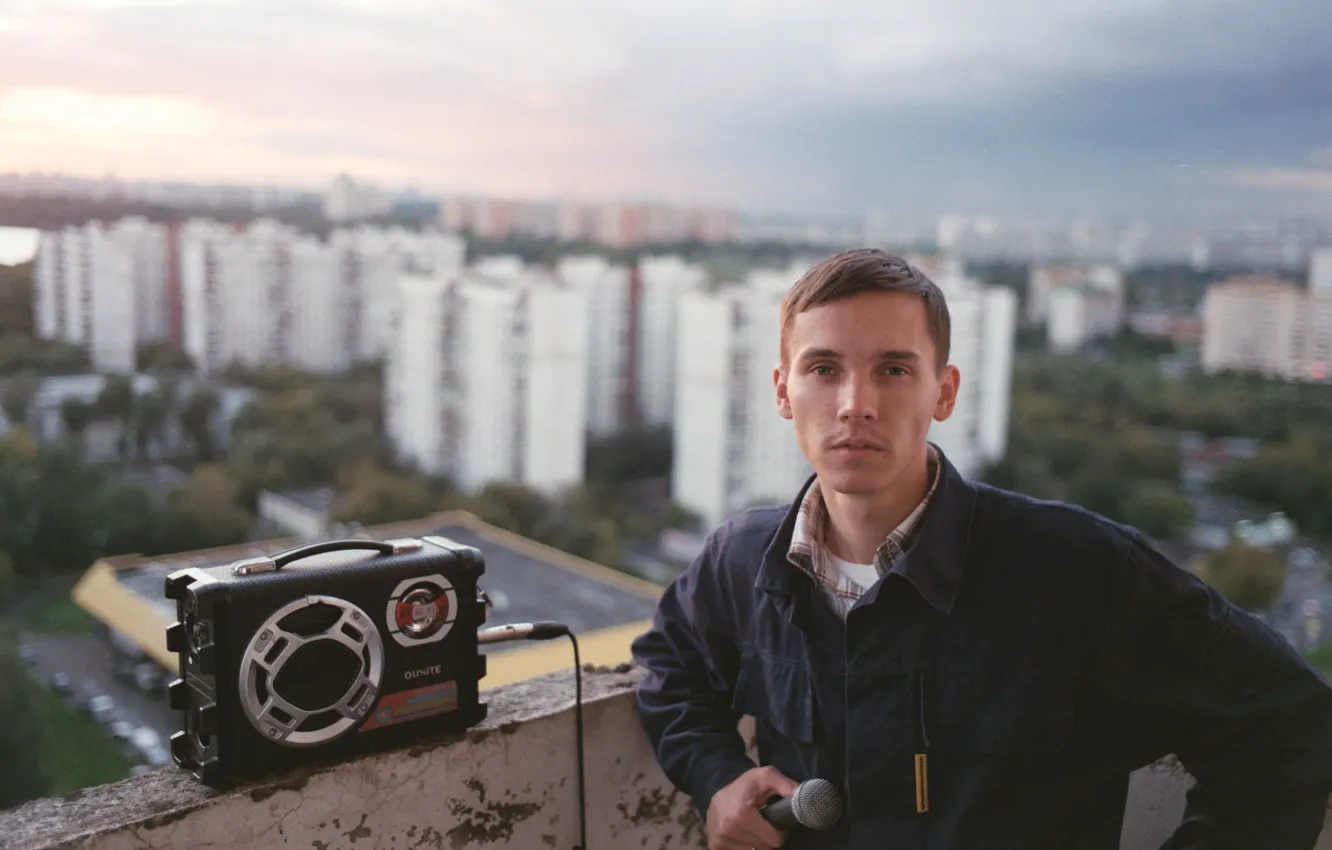 Photo wallpaper microphone, Boombox, flats, Anton MC