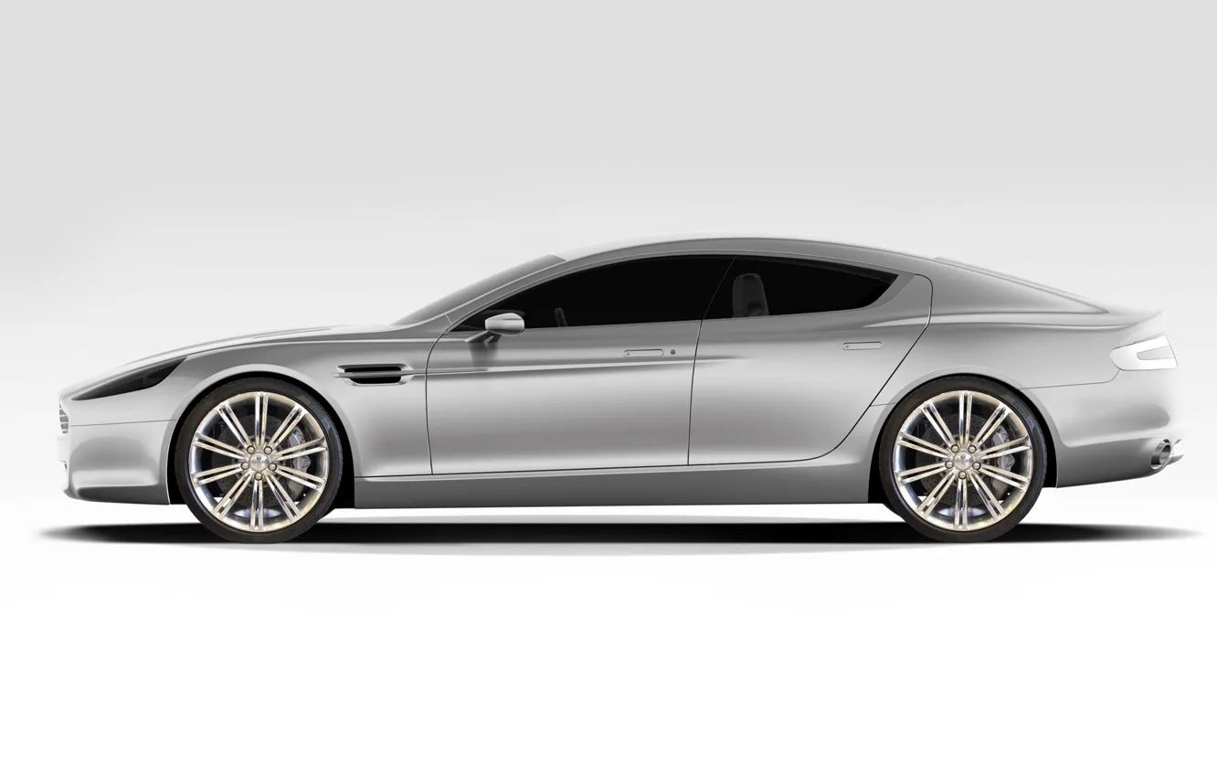 Photo wallpaper Aston Martin, Rapide, white background, profile, the super-sedan