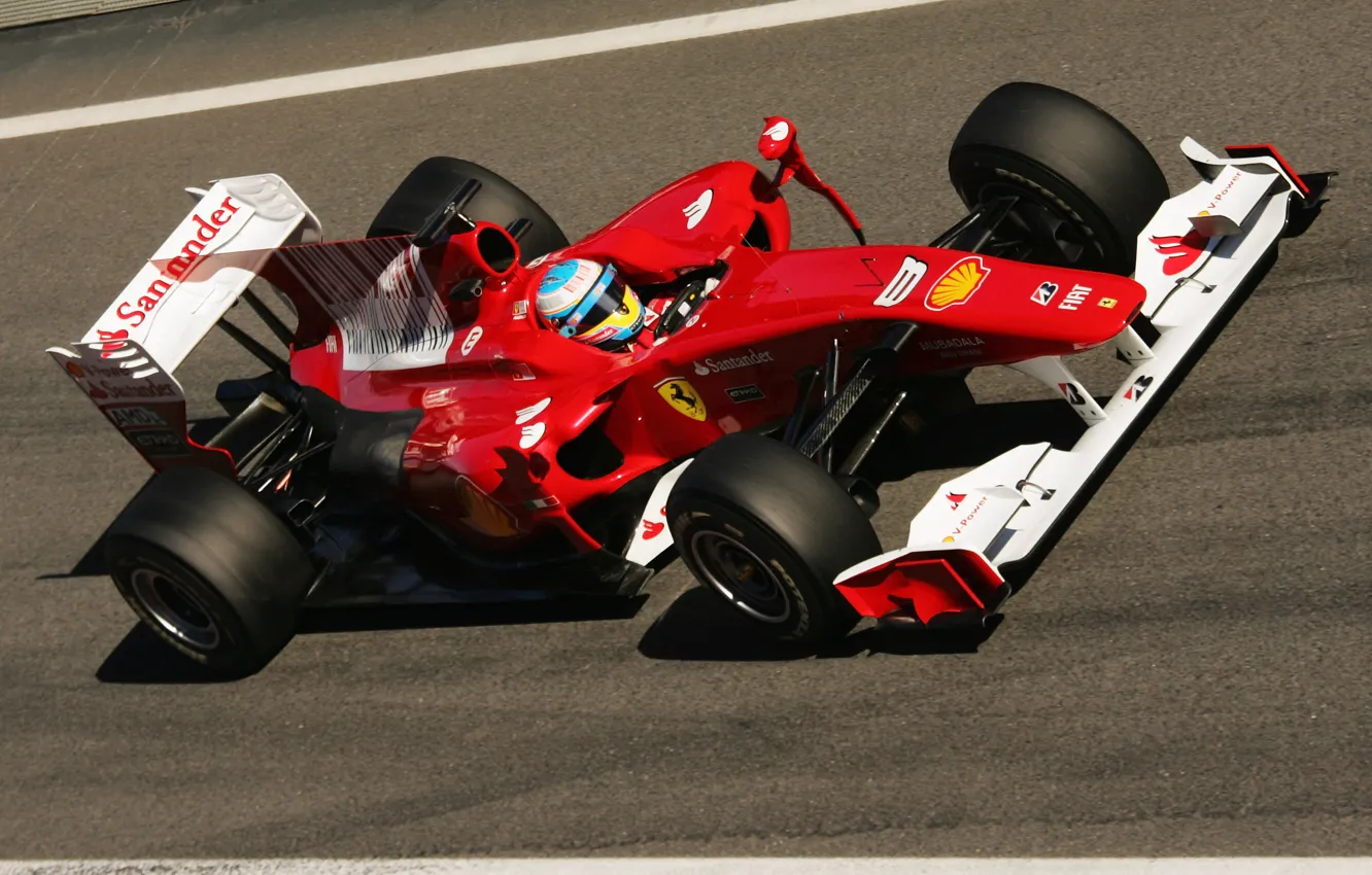 Photo wallpaper Formula-1, auto sport, Fernando Alonso, circuit de catalunya, ferari f10