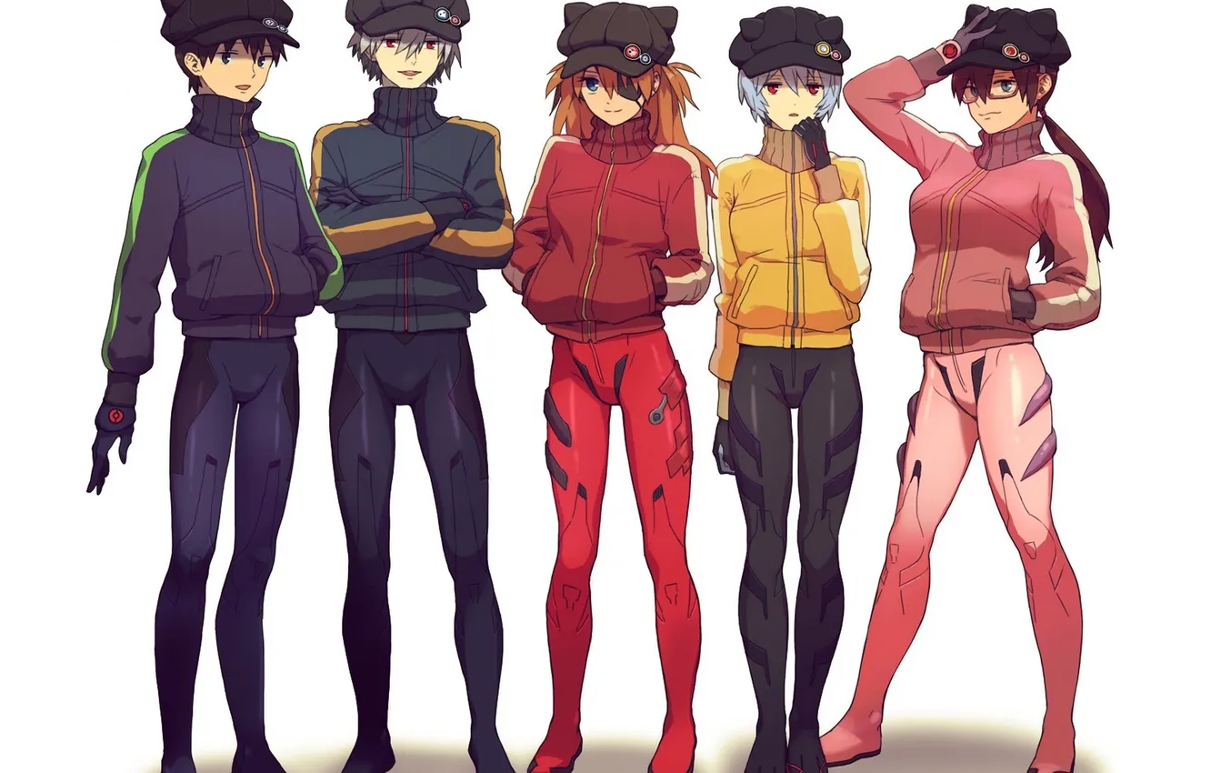 Photo wallpaper girl, hat, anime, art, headband, guy, Neon Genesis Evangelion, soryu asuka langley