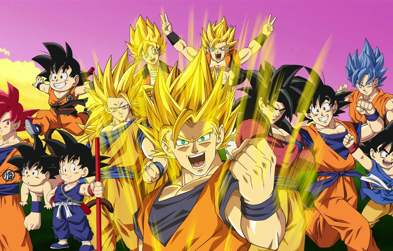 Photo wallpaper Dragon Ball, Goku, evolution