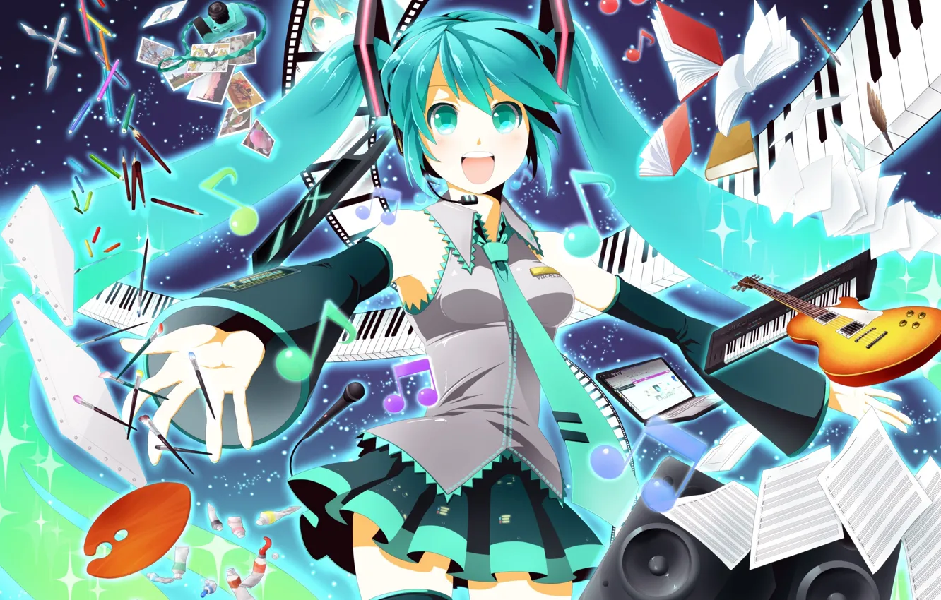 Photo wallpaper vocaloid, hatsune miku, Yamaha, anime