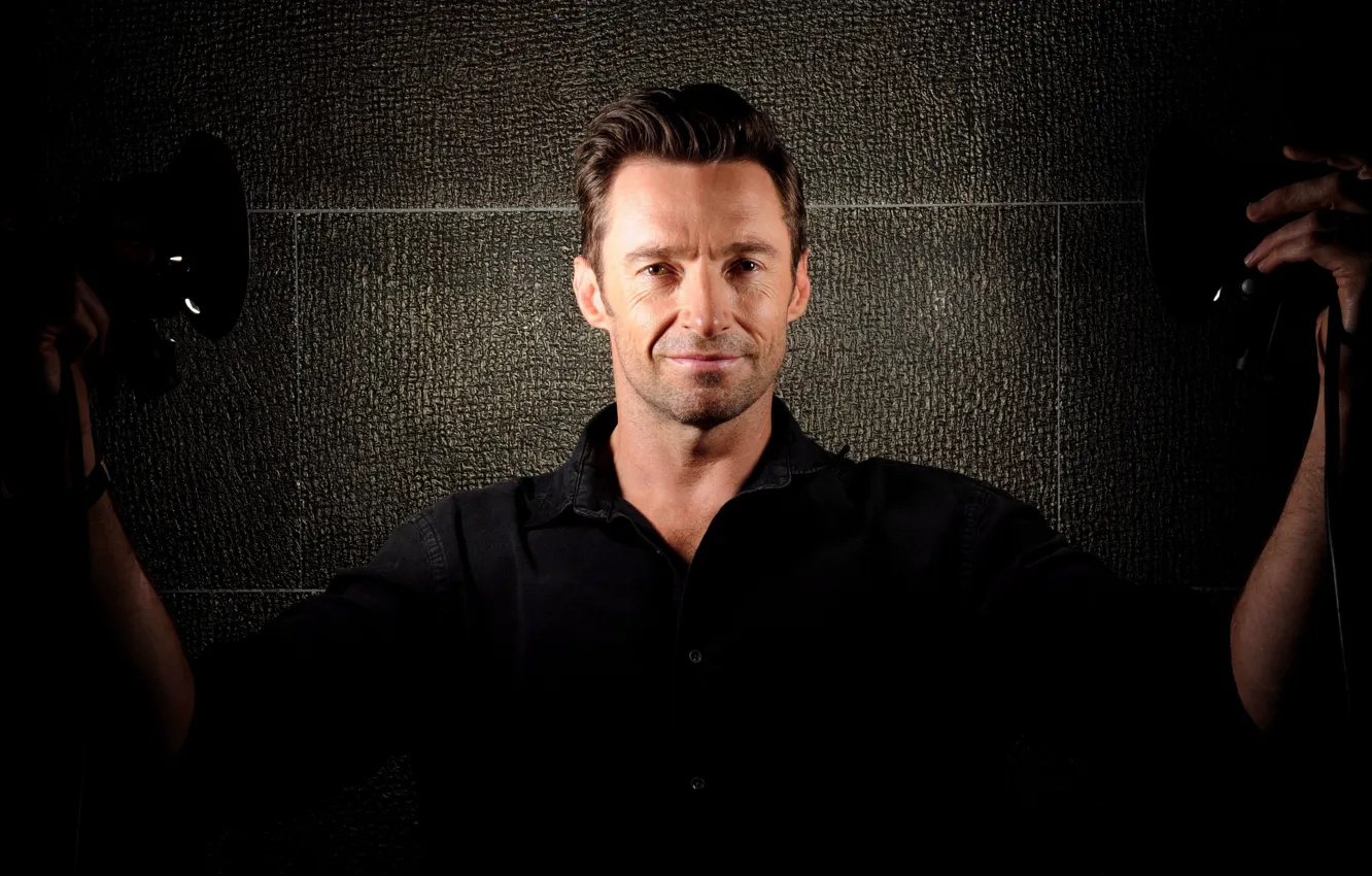 Photo wallpaper lamp, actor, shirt, Hugh Jackman, Hugh Jackman