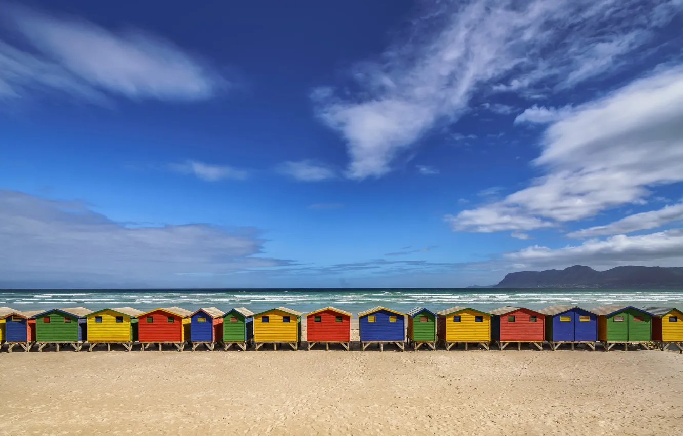 Photo wallpaper sea, beach, shore, Africa, South Africa, plania houses