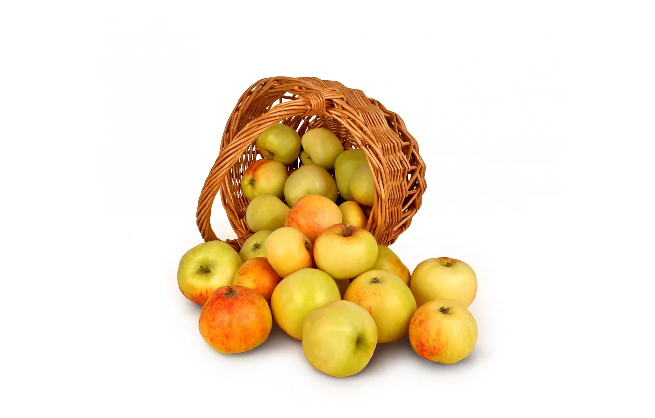 Photo wallpaper apples, harvest, basket